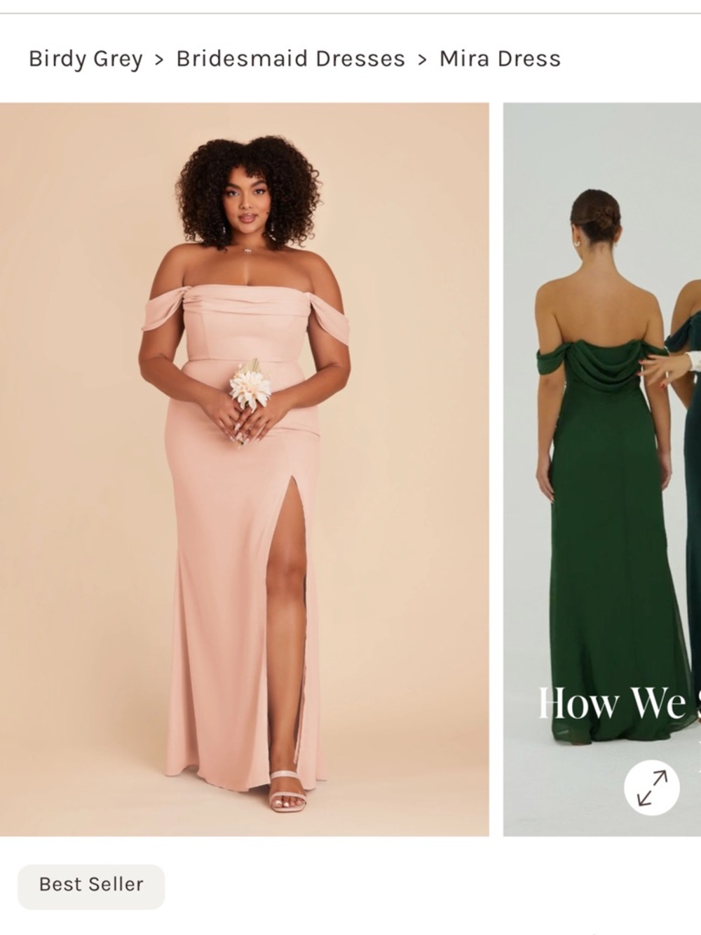 Birdy Grey Mira Off-Shoulder Dress in Blush